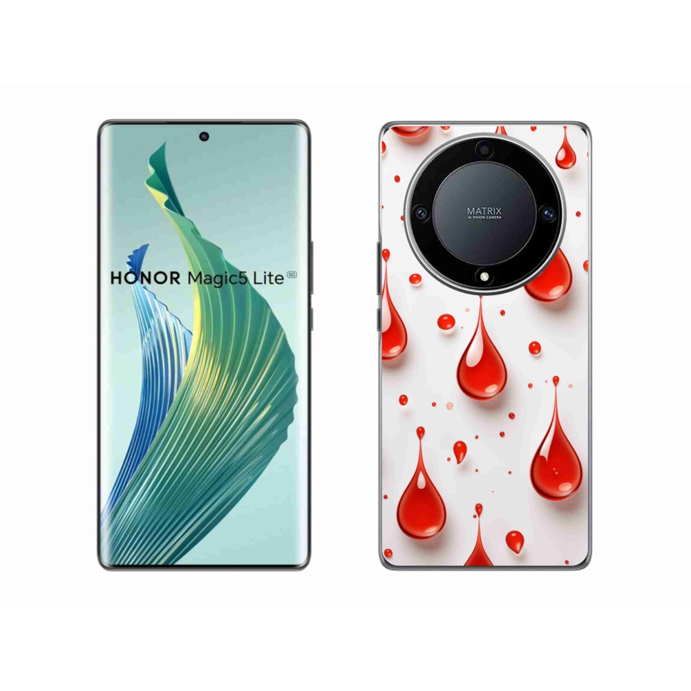 Gelový kryt mmCase na Honor Magic 5 Lite 5G - červené kapky