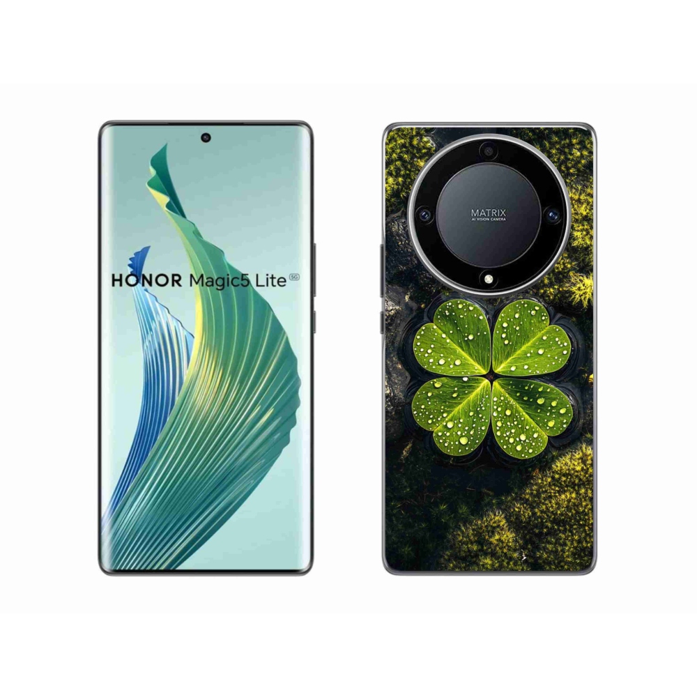 Gelový kryt mmCase na Honor Magic 5 Lite 5G - čtyřlístek