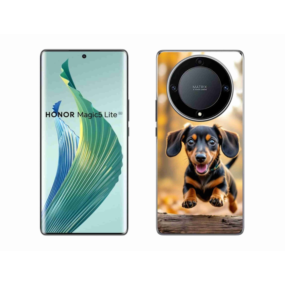 Gelový kryt mmCase na Honor Magic 5 Lite 5G - jezevčík 2