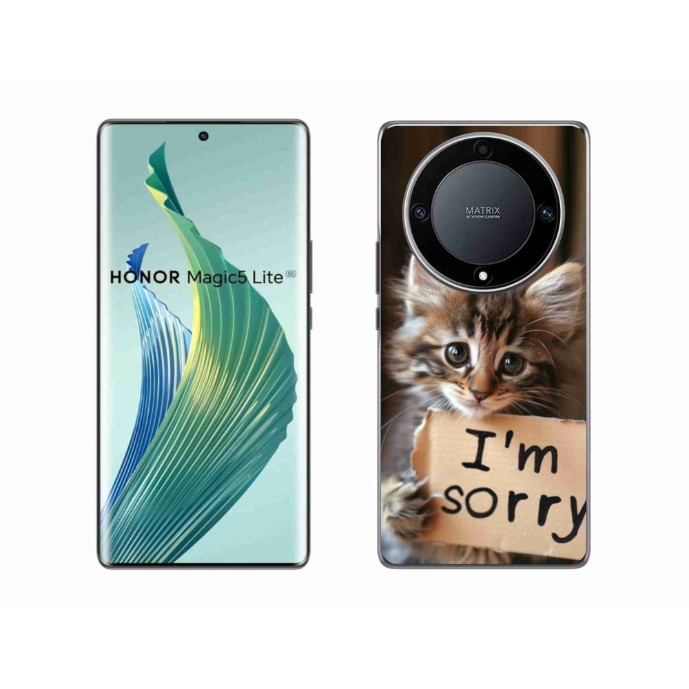 Gelový kryt mmCase na Honor Magic 5 Lite 5G - kočíčí omluva