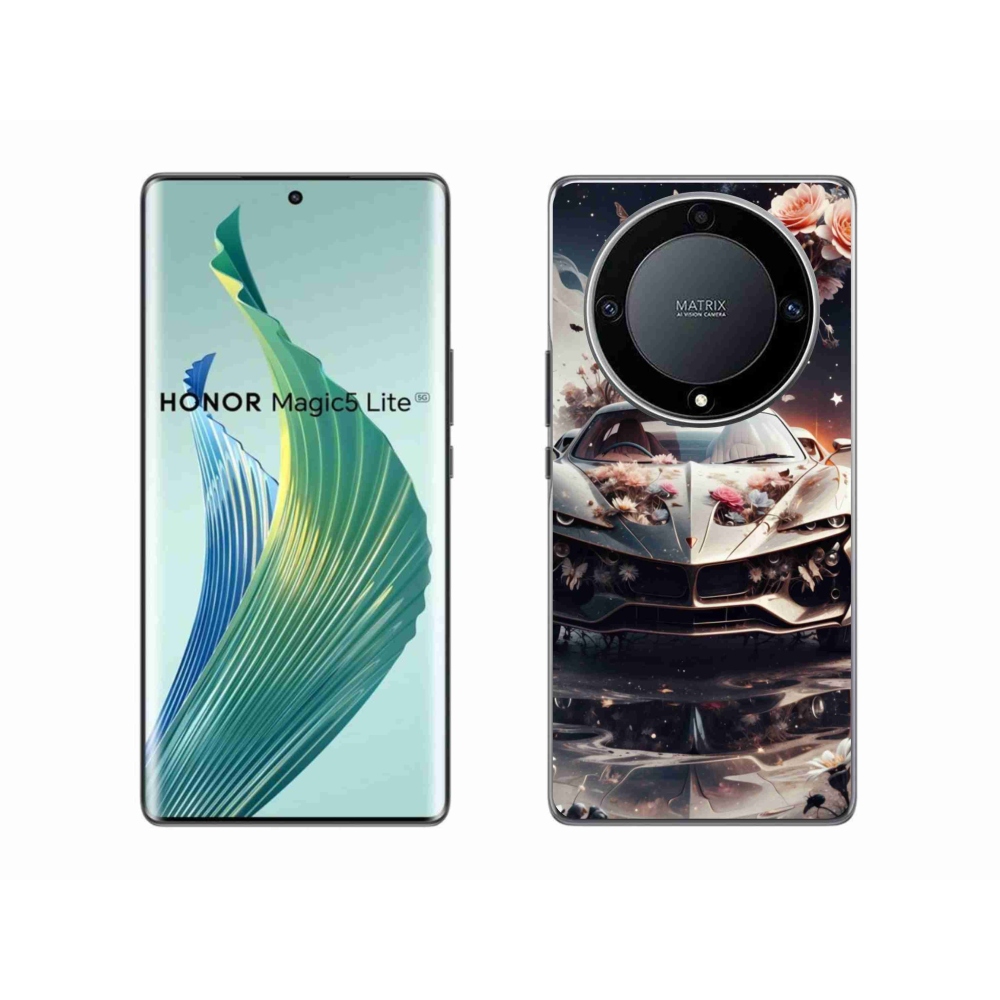 Gelový kryt mmCase na Honor Magic 5 Lite 5G - květinový sportovní vůz