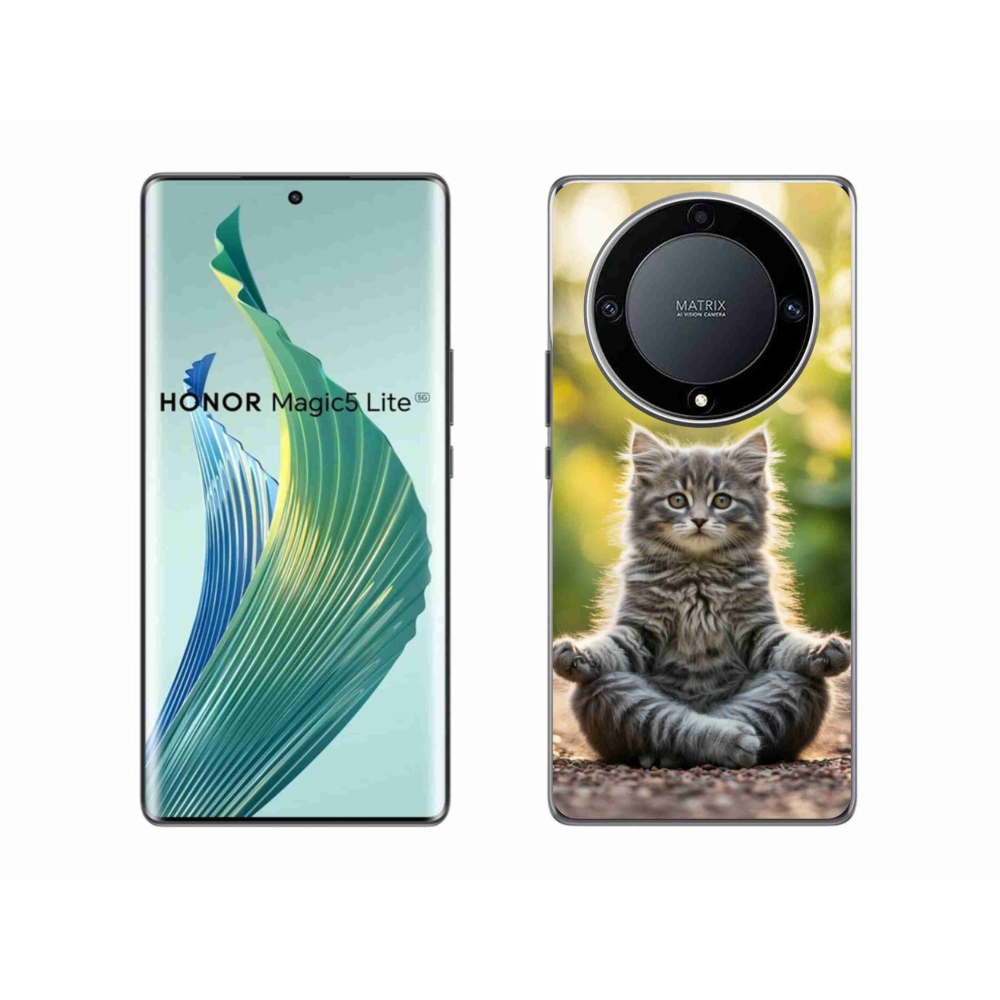 Gelový kryt mmCase na Honor Magic 5 Lite 5G - meditující kotě