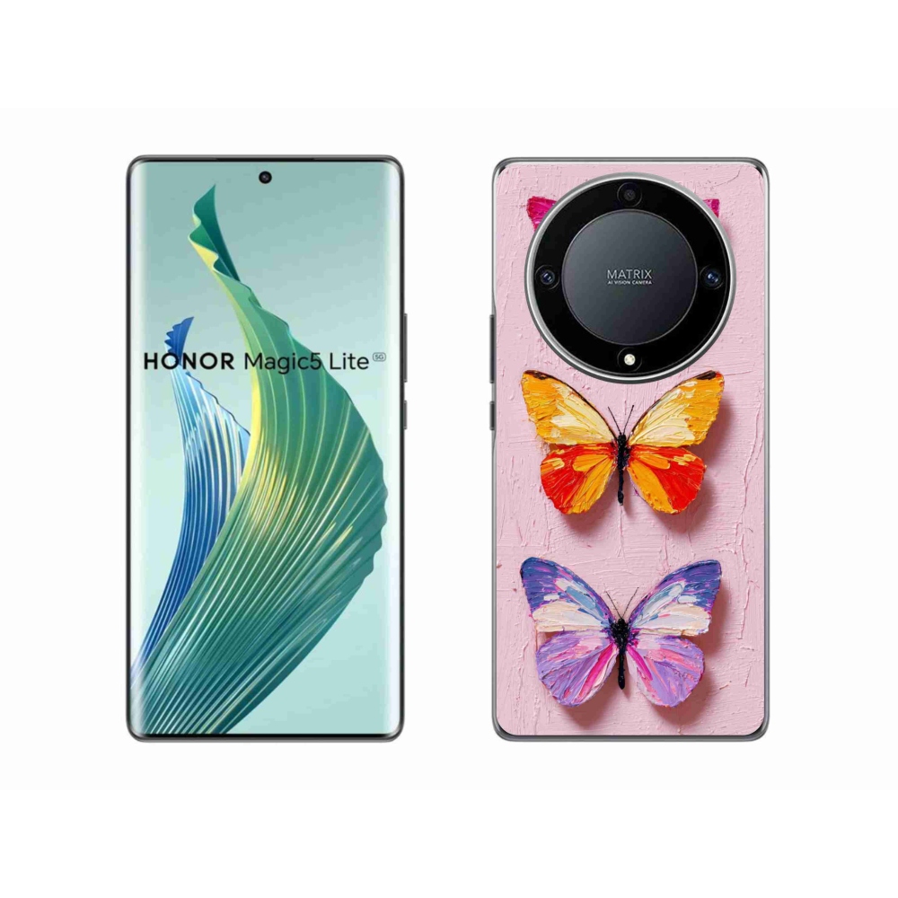 Gelový kryt mmCase na Honor Magic 5 Lite 5G - motýlí trojice