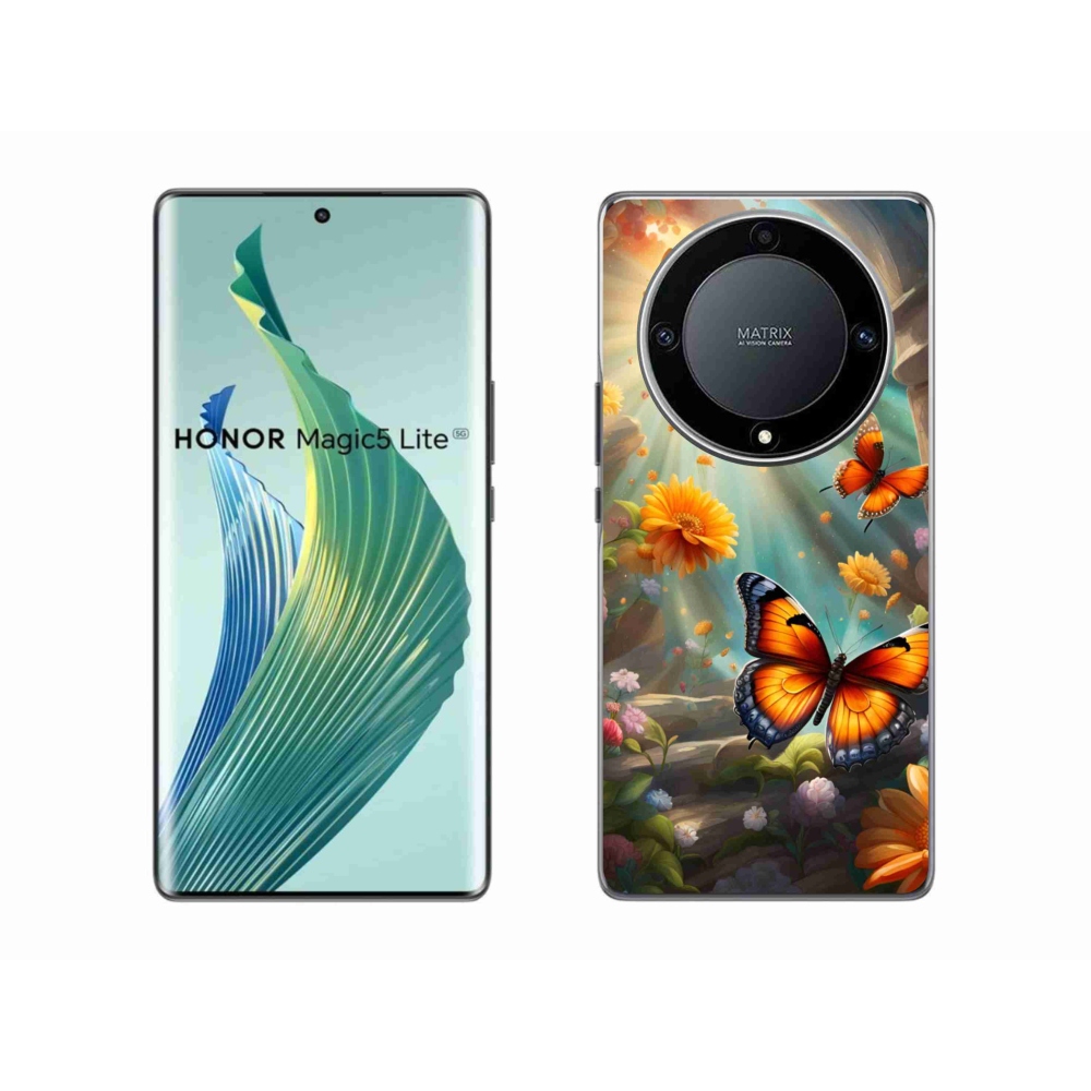 Gelový kryt mmCase na Honor Magic 5 Lite 5G - motýlí zahrada 2