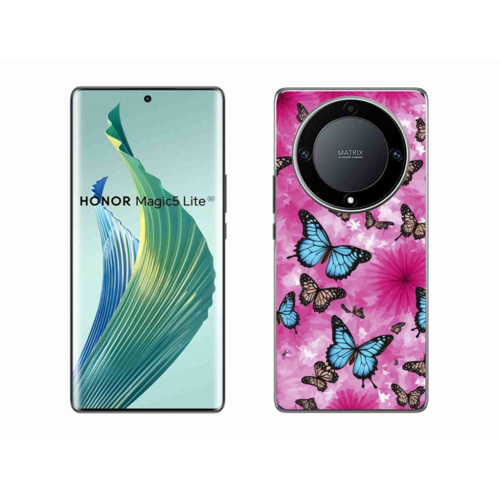 Gelový kryt mmCase na Honor Magic 5 Lite 5G - motýlí zahrada