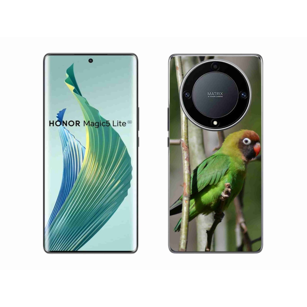 Gelový kryt mmCase na Honor Magic 5 Lite 5G - papoušek agapornis