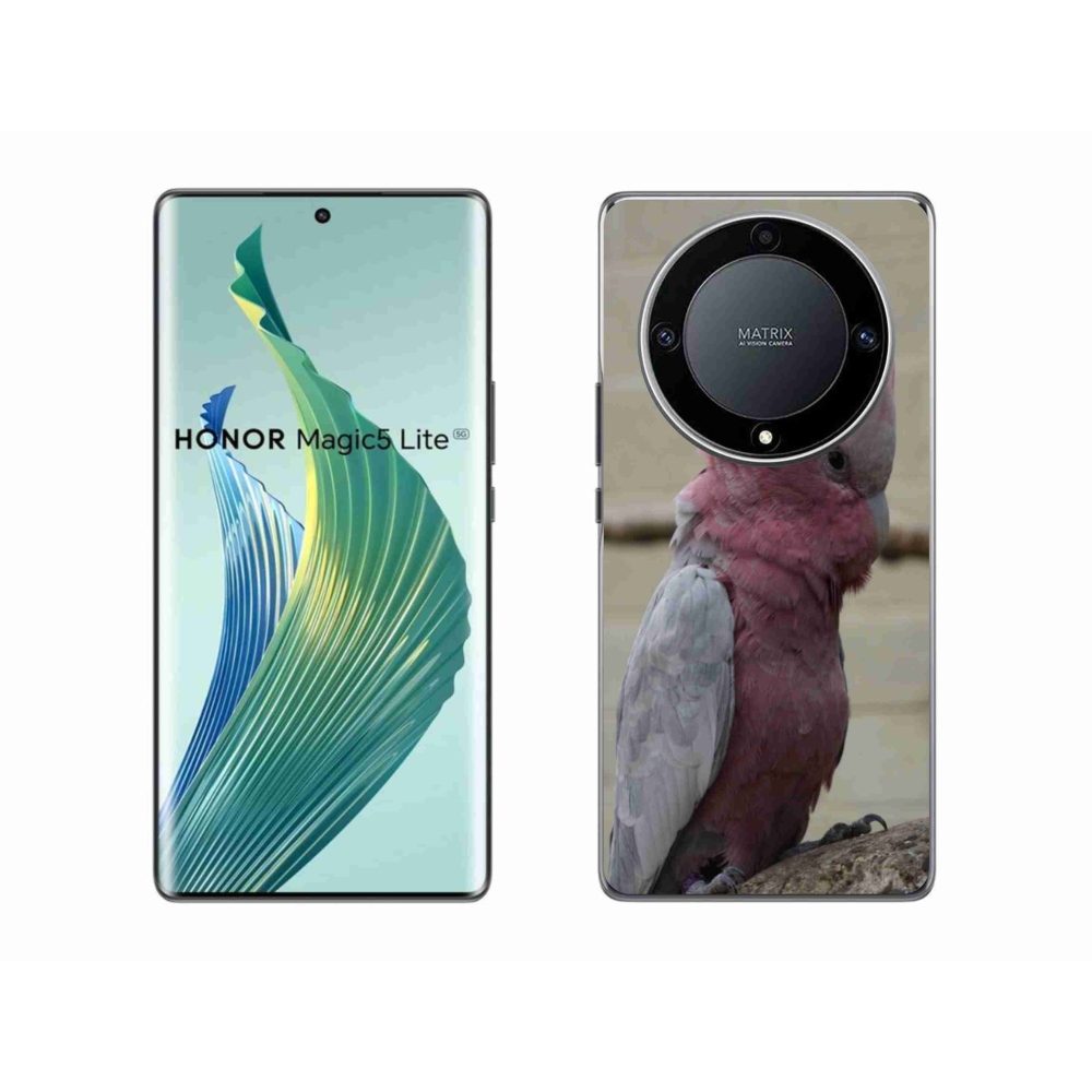 Gelový kryt mmCase na Honor Magic 5 Lite 5G - papoušek kakadu růžový