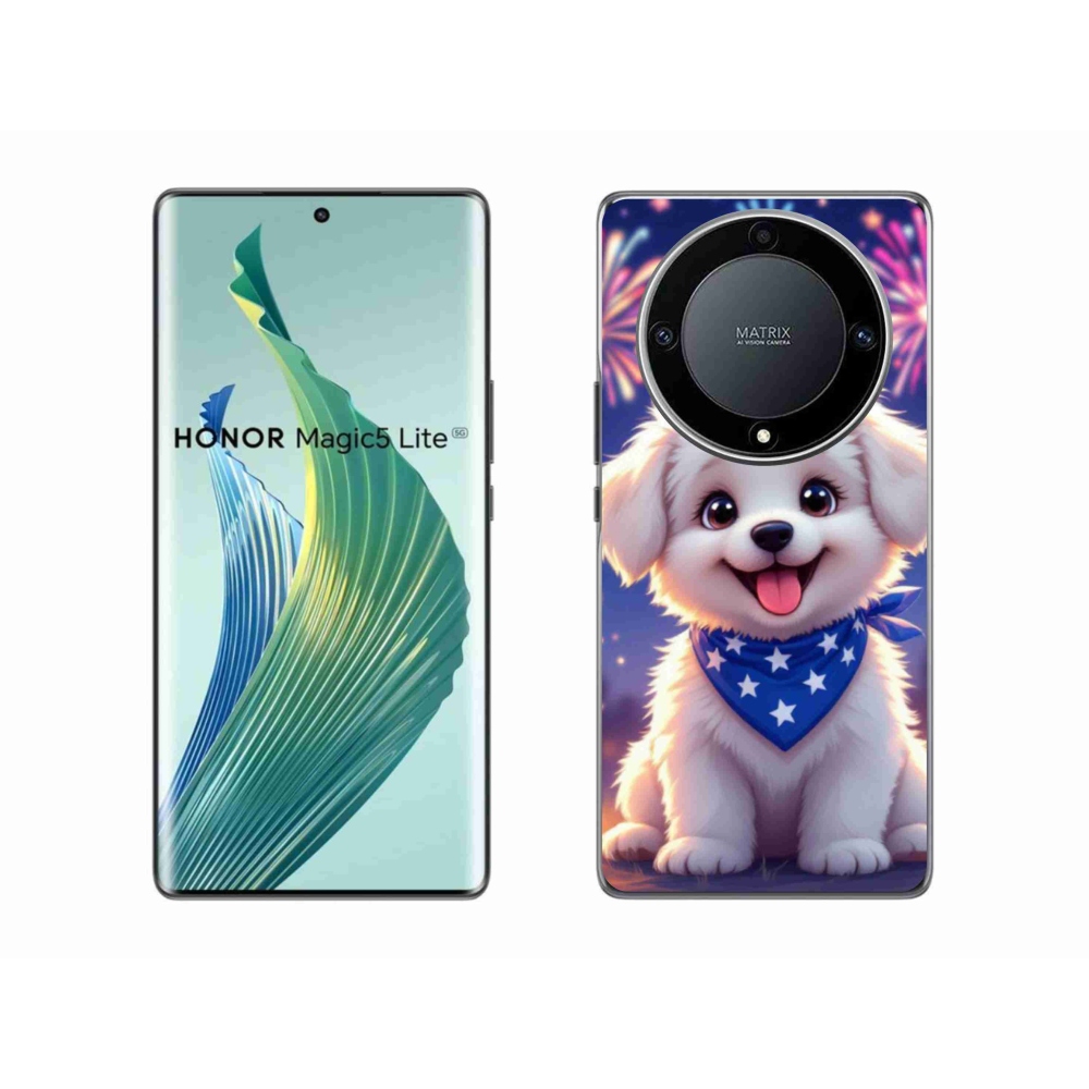 Gelový kryt mmCase na Honor Magic 5 Lite 5G - slavnostní štěně