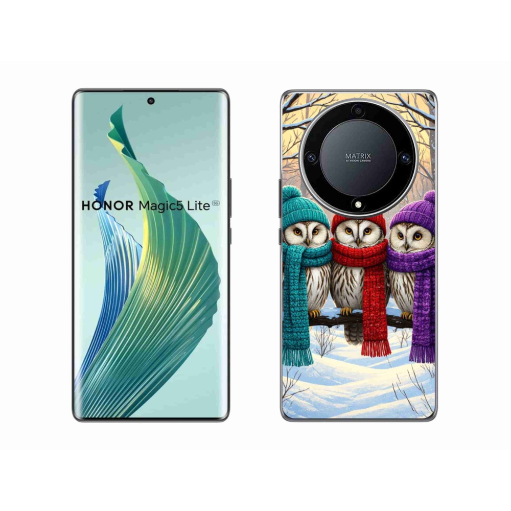 Gelový kryt mmCase na Honor Magic 5 Lite 5G - soví přátelé