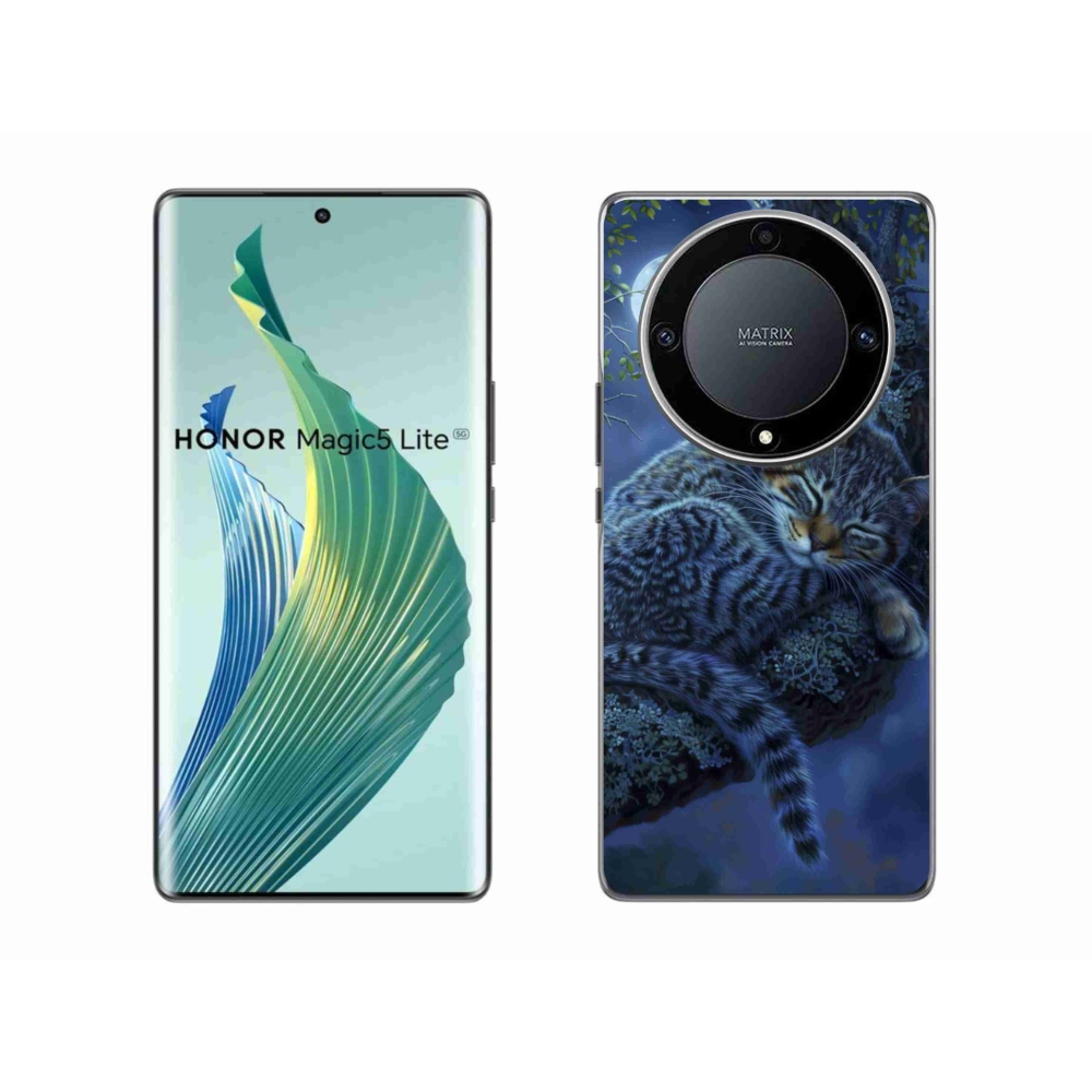 Gelový kryt mmCase na Honor Magic 5 Lite 5G - spící kočka