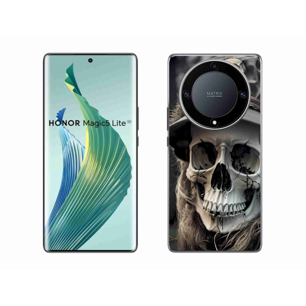 Gelový kryt mmCase na Honor Magic 5 Lite 5G - temná lebka