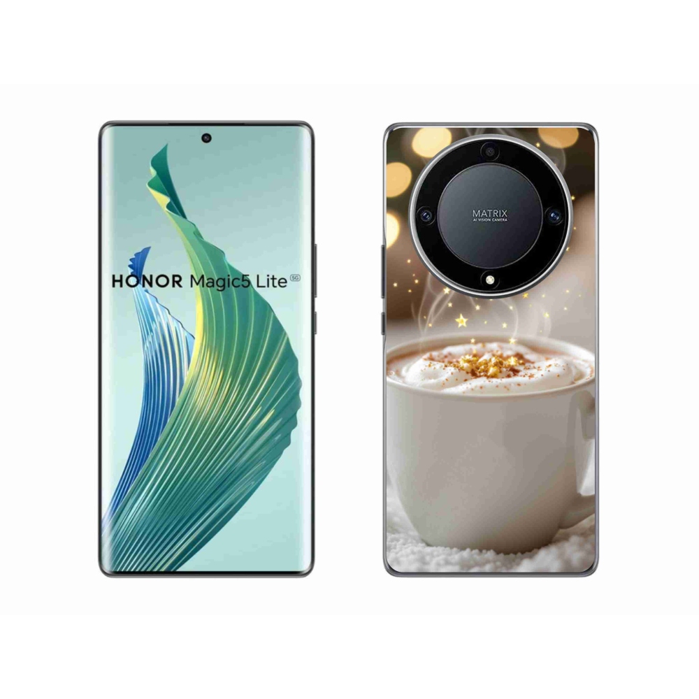 Gelový kryt mmCase na Honor Magic 5 Lite 5G - vánoční horký nápoj