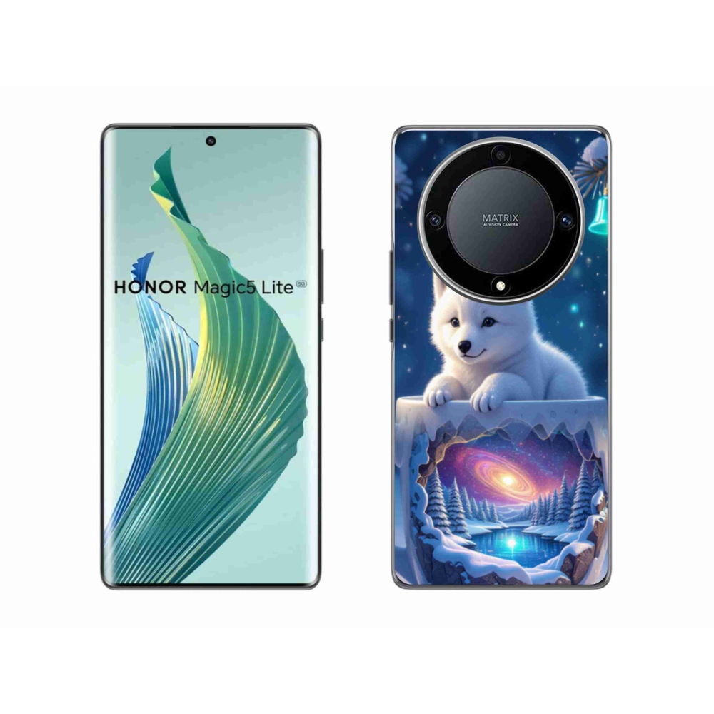 Gelový kryt mmCase na Honor Magic 5 Lite 5G - vánoční štěně