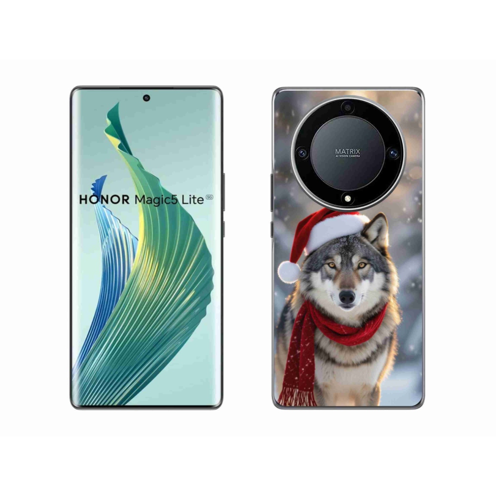 Gelový kryt mmCase na Honor Magic 5 Lite 5G - vánoční vlk