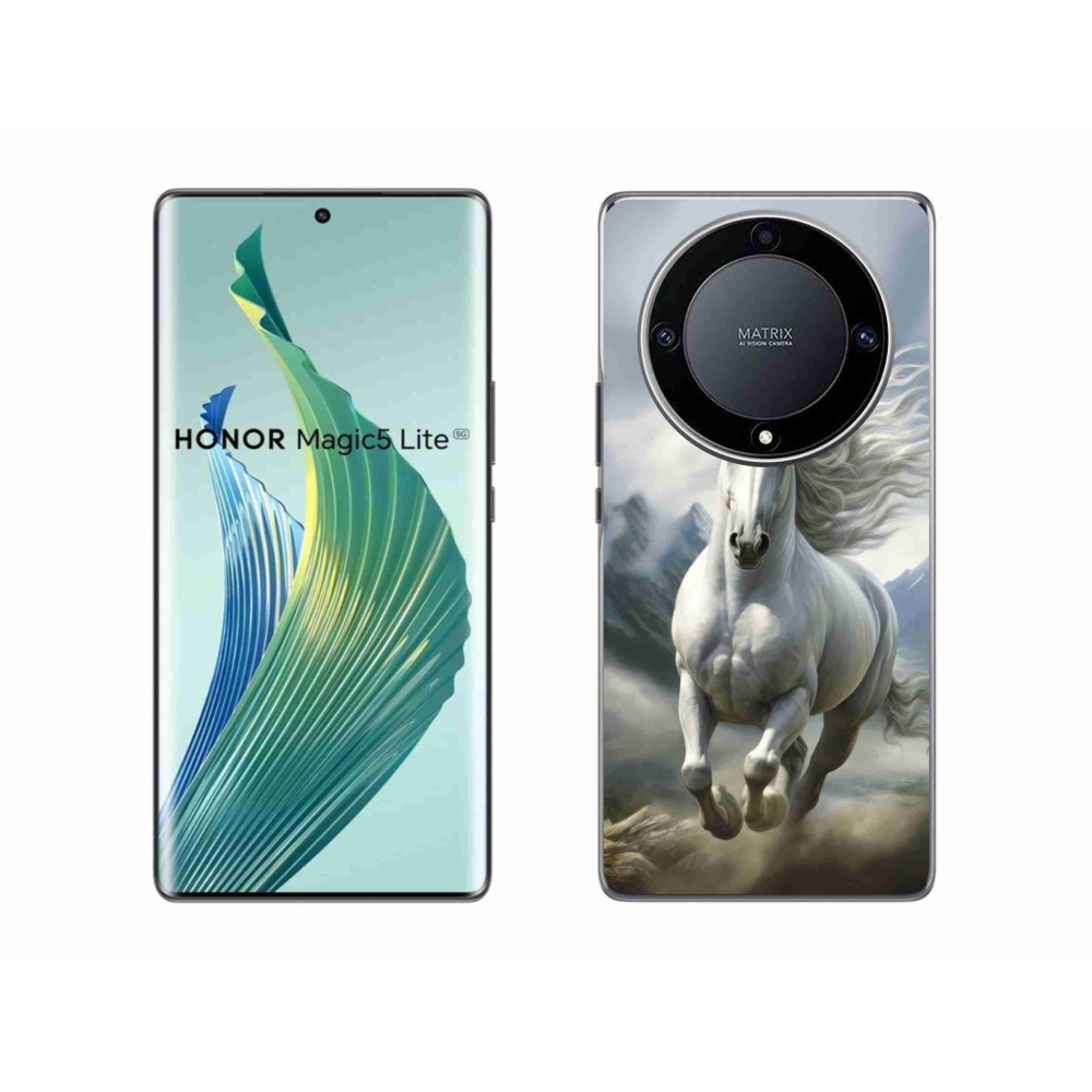Gelový kryt mmCase na Honor Magic 5 Lite - běžící bílý kůň 3