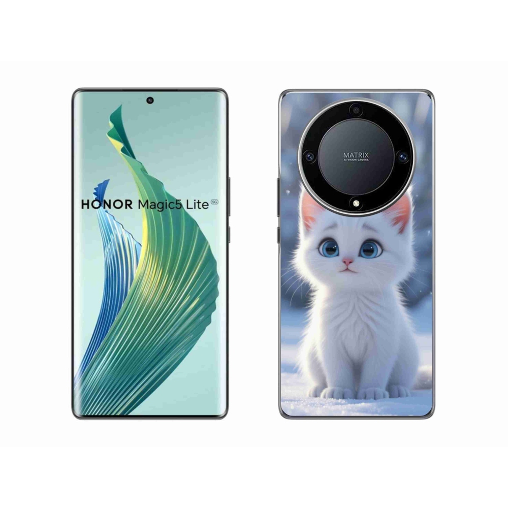 Gelový kryt mmCase na Honor Magic 5 Lite - bílé kotě 3