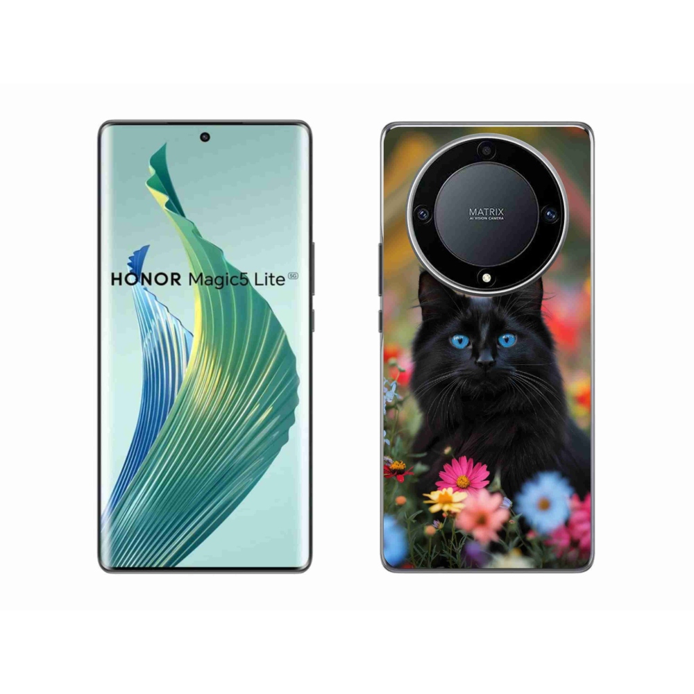 Gelový kryt mmCase na Honor Magic 5 Lite - černé kotě 4