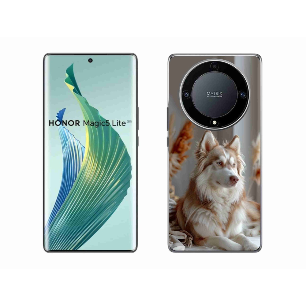Gelový kryt mmCase na Honor Magic 5 Lite - klidný sibiřský husky