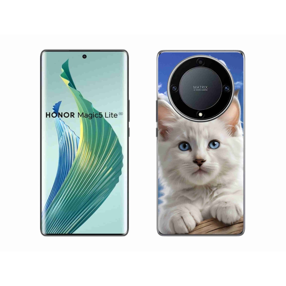 Gelový kryt mmCase na Honor Magic 5 Lite - kotě a oblaka