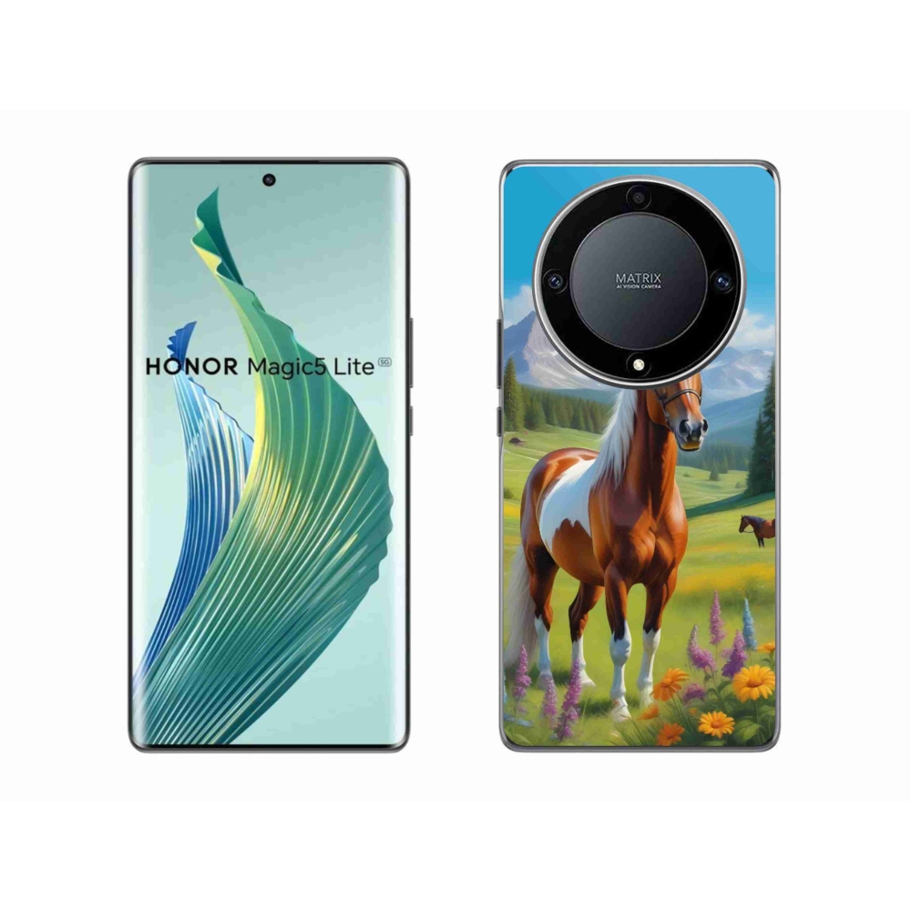 Gelový kryt mmCase na Honor Magic 5 Lite - kůň na louce
