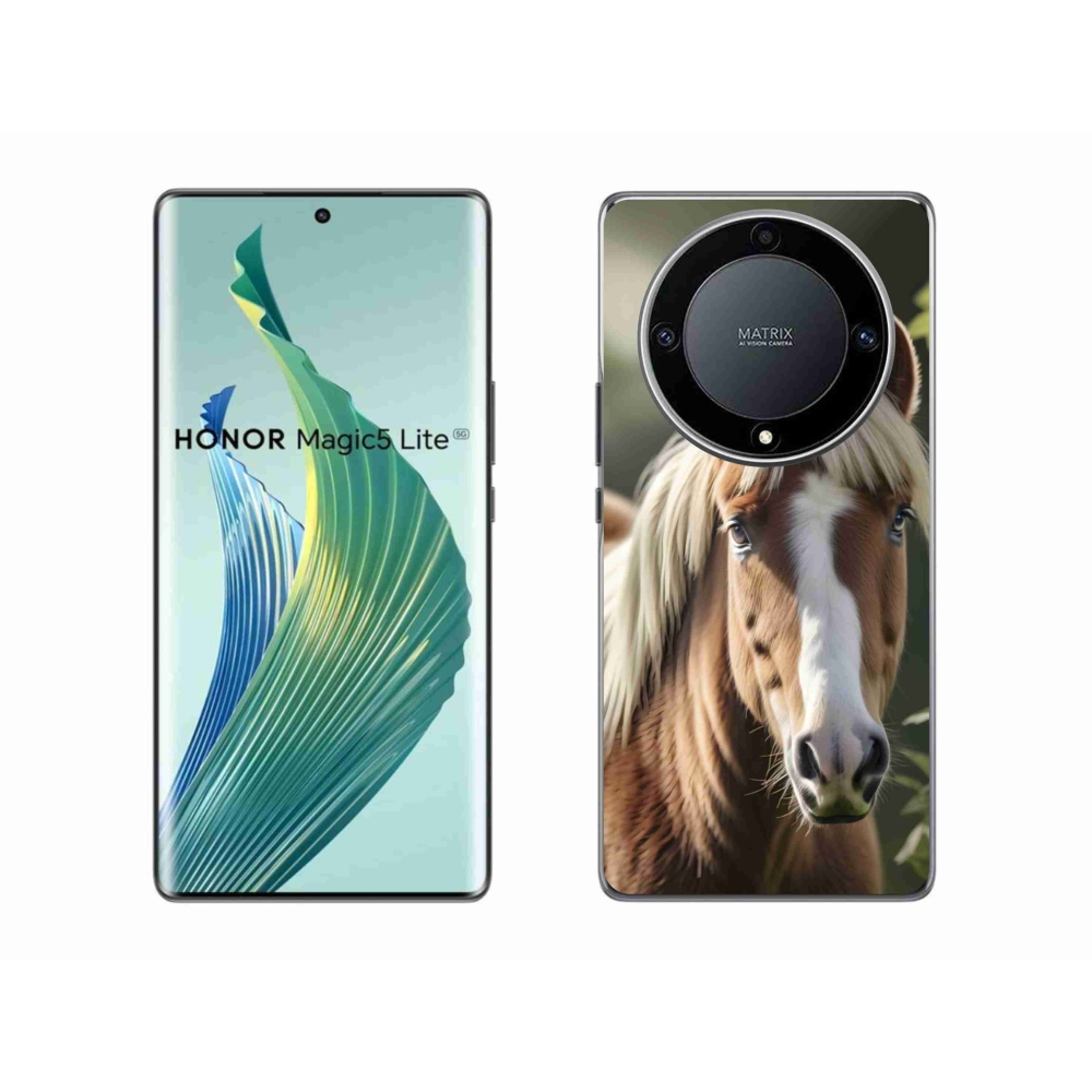 Gelový kryt mmCase na Honor Magic 5 Lite - kůň se světlou hřívou