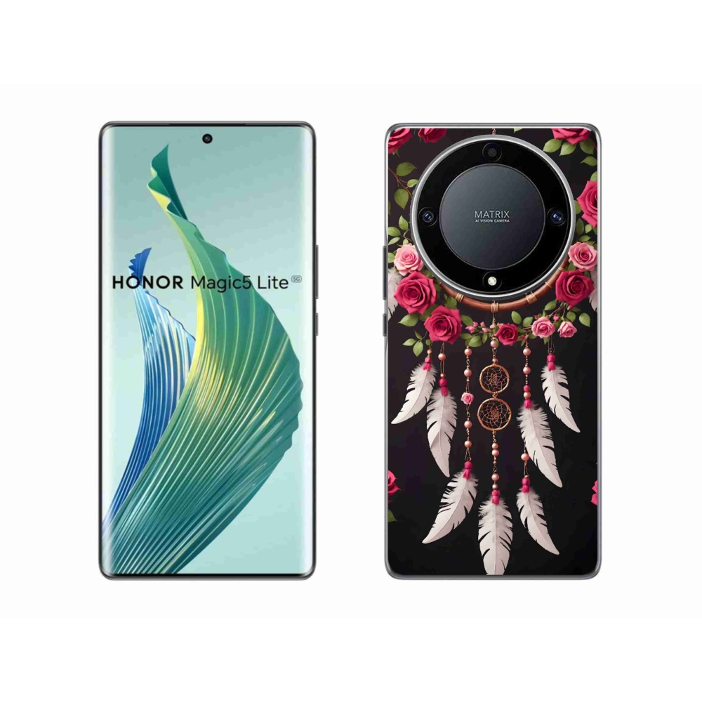 Gelový kryt mmCase na Honor Magic 5 Lite - lapač snů s růžemi