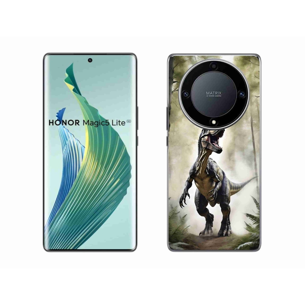 Gelový kryt mmCase na Honor Magic 5 Lite - naštvaný T-Rex