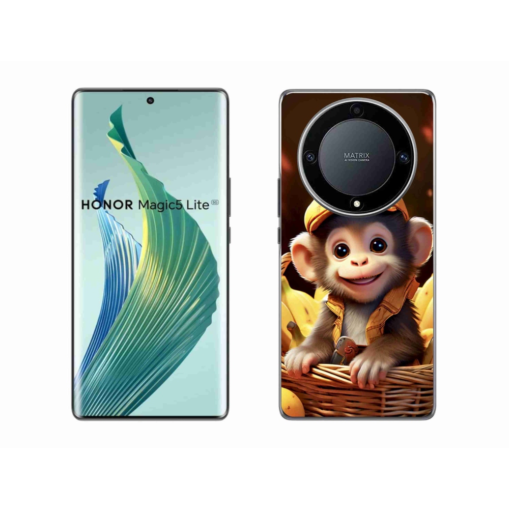 Gelový kryt mmCase na Honor Magic 5 Lite - opice v košíku