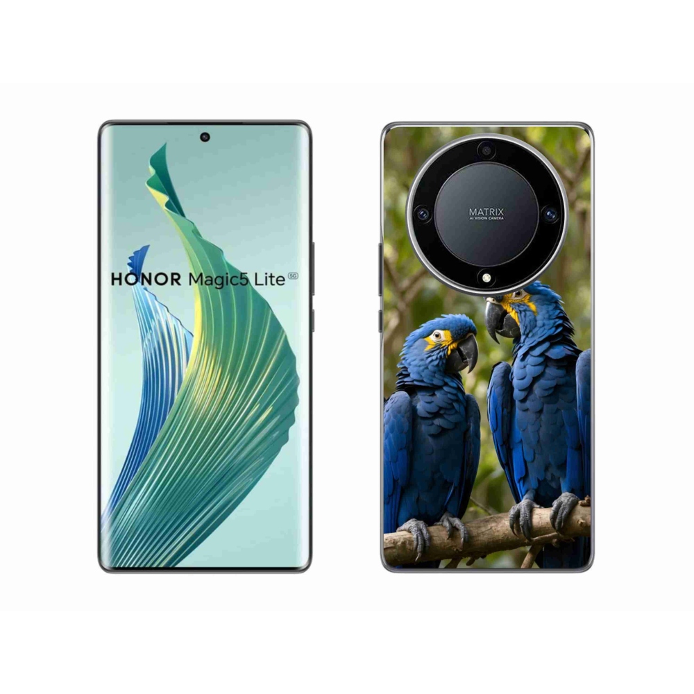 Gelový kryt mmCase na Honor Magic 5 Lite - papouščí duo