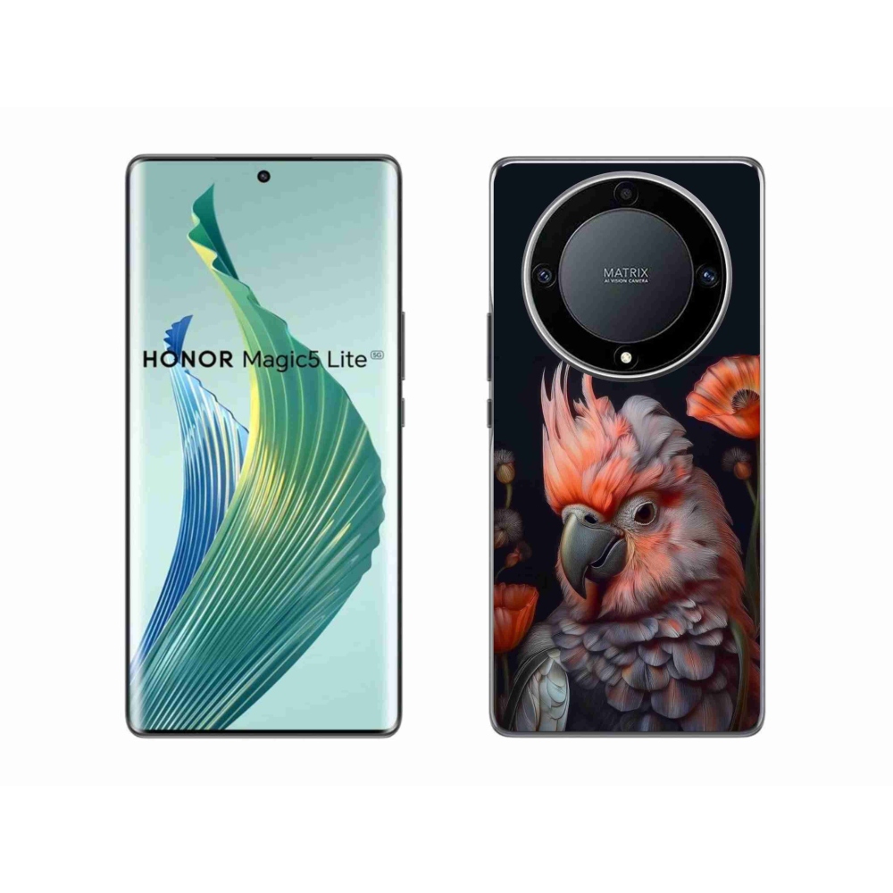 Gelový kryt mmCase na Honor Magic 5 Lite - papoušek kakadu v barvách