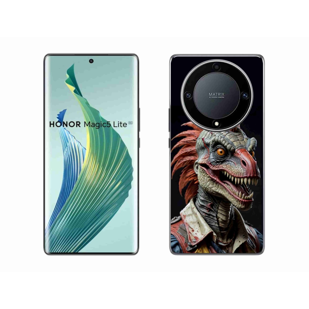 Gelový kryt mmCase na Honor Magic 5 Lite - punk dinosaurus