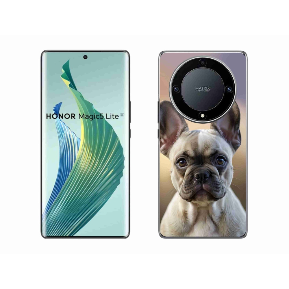 Gelový kryt mmCase na Honor Magic 5 Lite - roztomilý francouzský buldoček