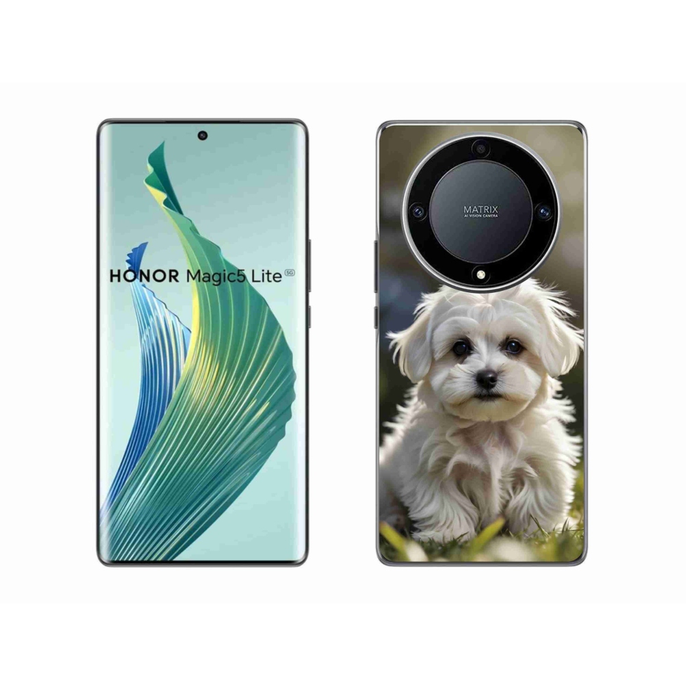 Gelový kryt mmCase na Honor Magic 5 Lite - roztomilý maltézský psík