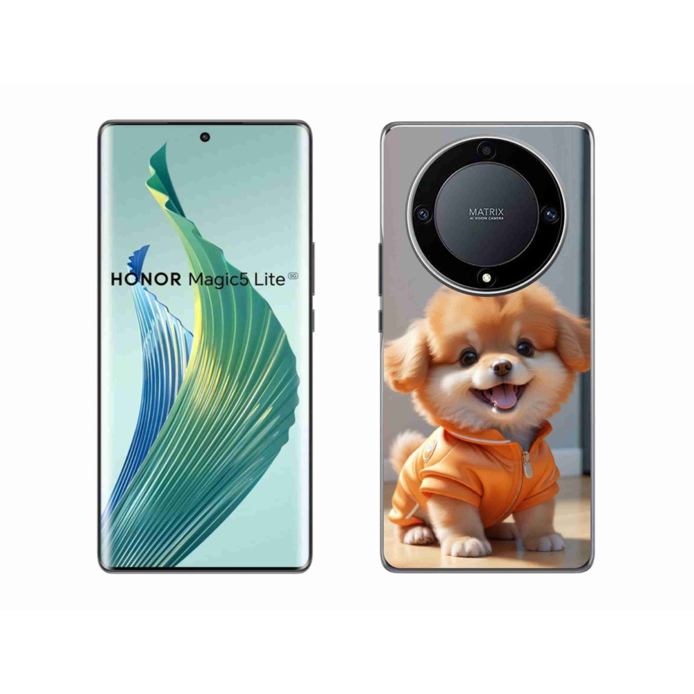Gelový kryt mmCase na Honor Magic 5 Lite - roztomilý pomeranian v mikině
