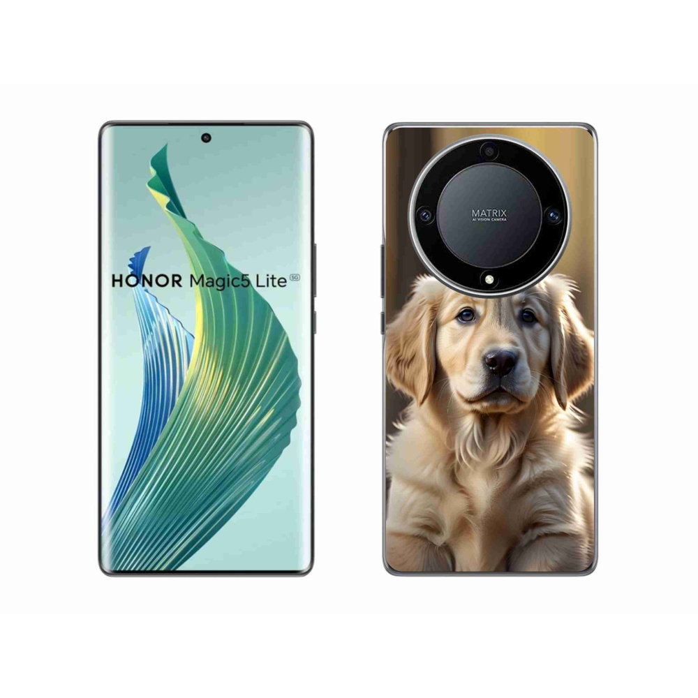 Gelový kryt mmCase na Honor Magic 5 Lite - roztomilý zlatý retrívr