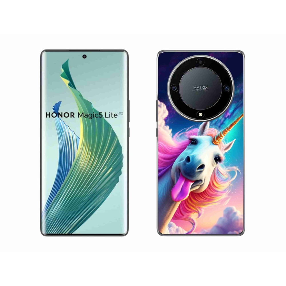 Gelový kryt mmCase na Honor Magic 5 Lite - šílený jednorožec