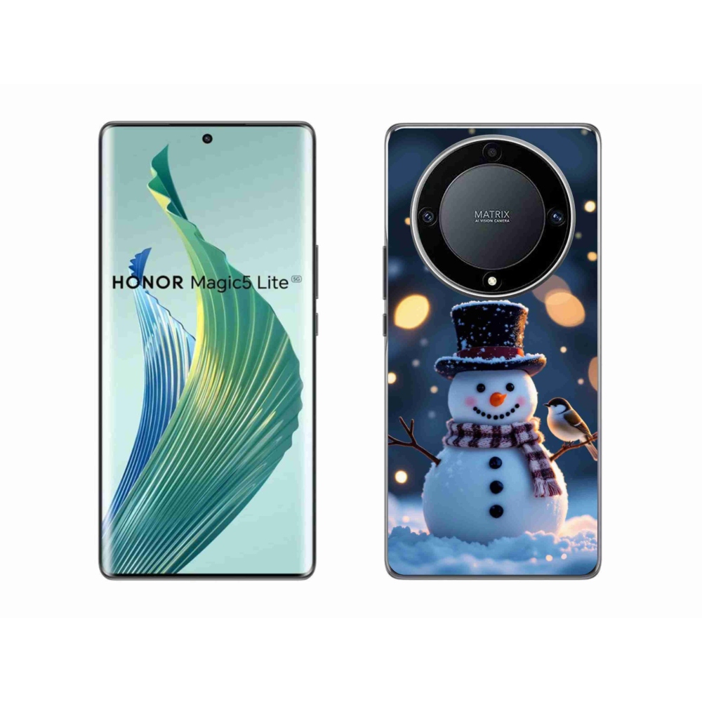 Gelový kryt mmCase na Honor Magic 5 Lite - vánoční sněhulák