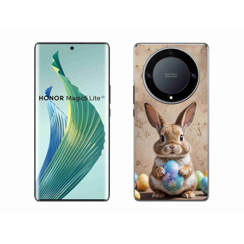 Gelový kryt mmCase na Honor Magic 5 Lite - velikonoční králíček