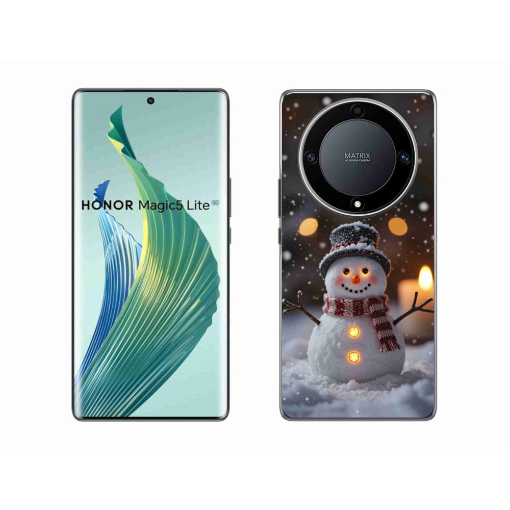 Gelový kryt mmCase na Honor Magic 5 Lite - veselý sněhulák