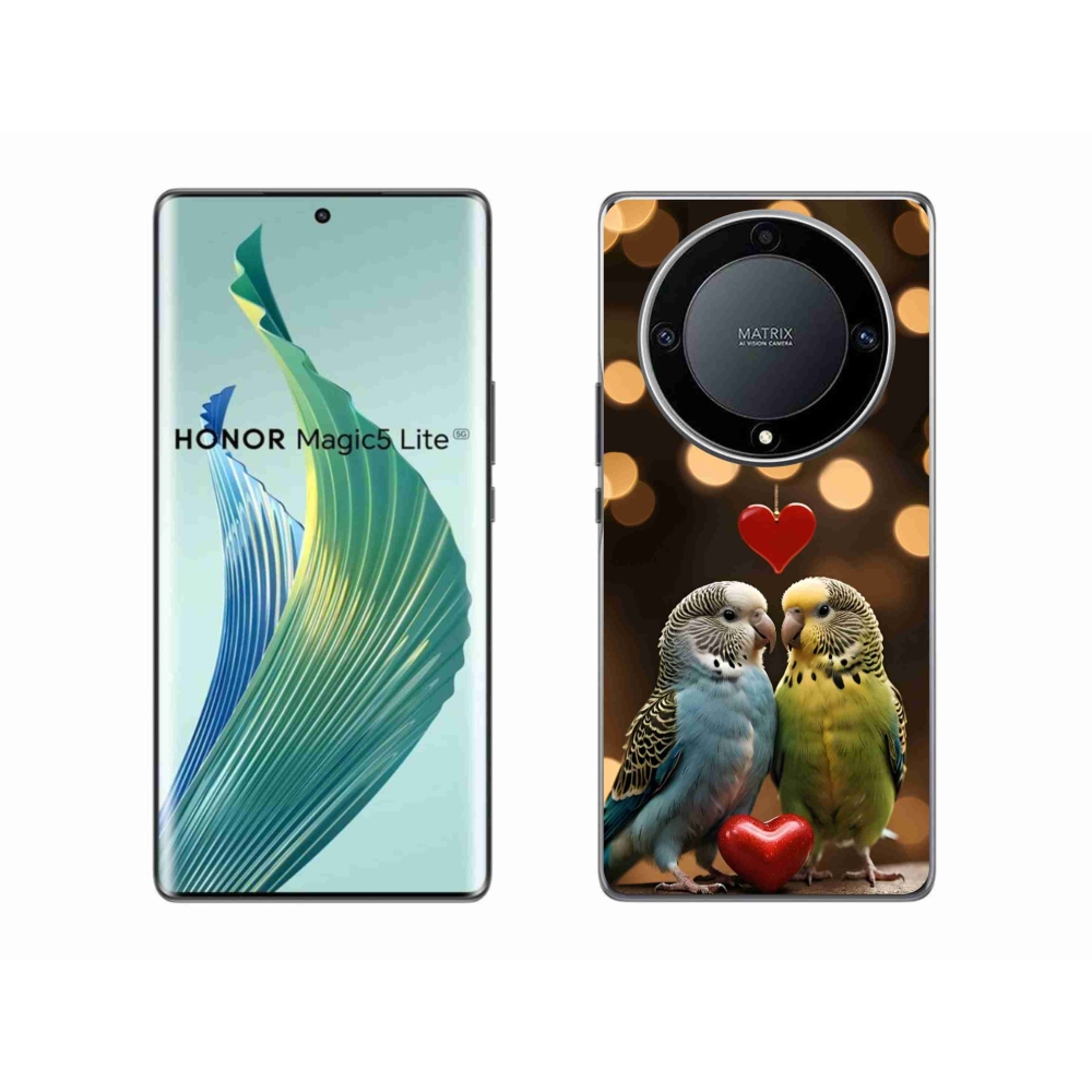 Gelový kryt mmCase na Honor Magic 5 Lite - zamilovaní papoušci
