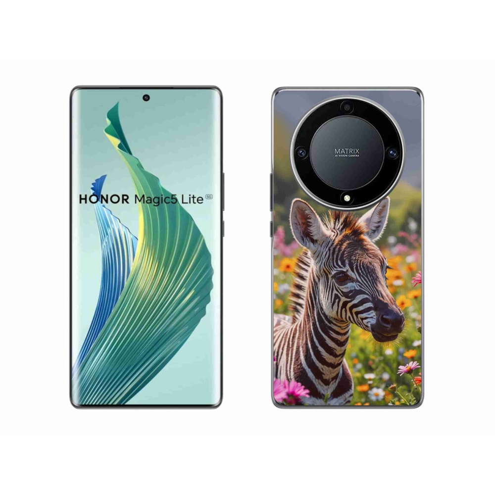 Gelový kryt mmCase na Honor Magic 5 Lite - zebra na louce
