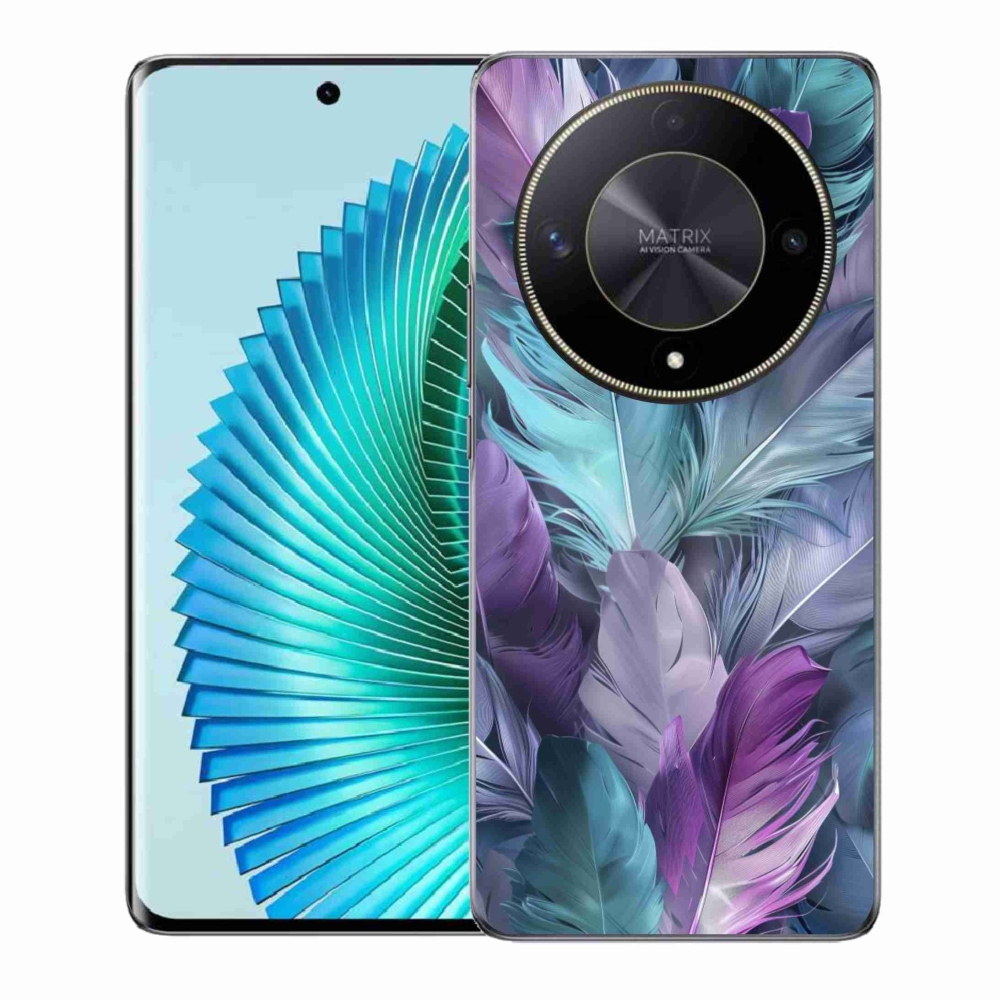 Gelový kryt mmCase na Honor Magic 6 Lite 5G - barevné peří 2