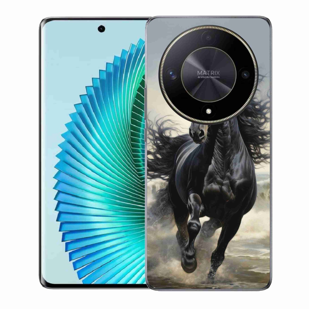 Gelový kryt mmCase na Honor Magic 6 Lite 5G - běžící černý kůň
