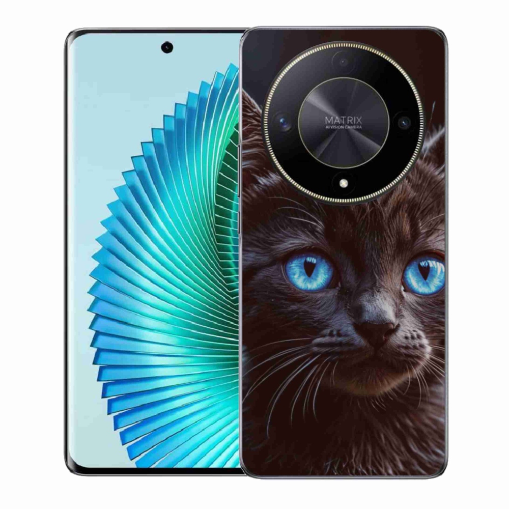 Gelový kryt mmCase na Honor Magic 6 Lite 5G - černé kotě 2