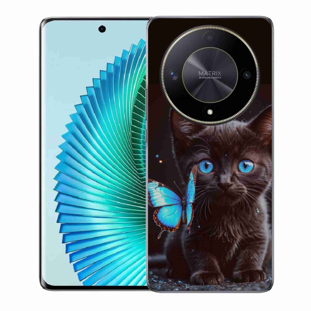 Gelový kryt mmCase na Honor Magic 6 Lite 5G - černé kotě 3