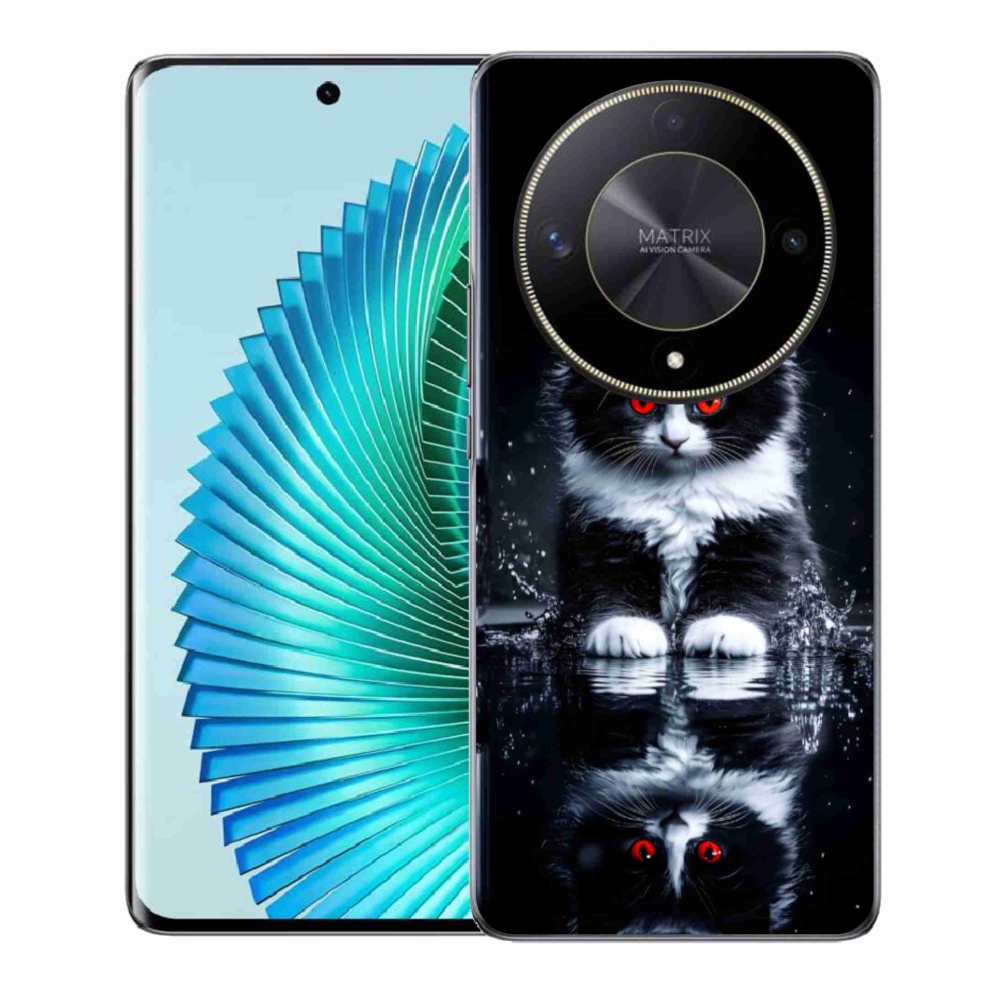 Gelový kryt mmCase na Honor Magic 6 Lite 5G - černobílé kotě