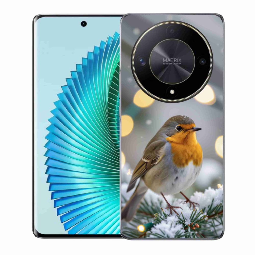 Gelový kryt mmCase na Honor Magic 6 Lite 5G - červenka v zimě