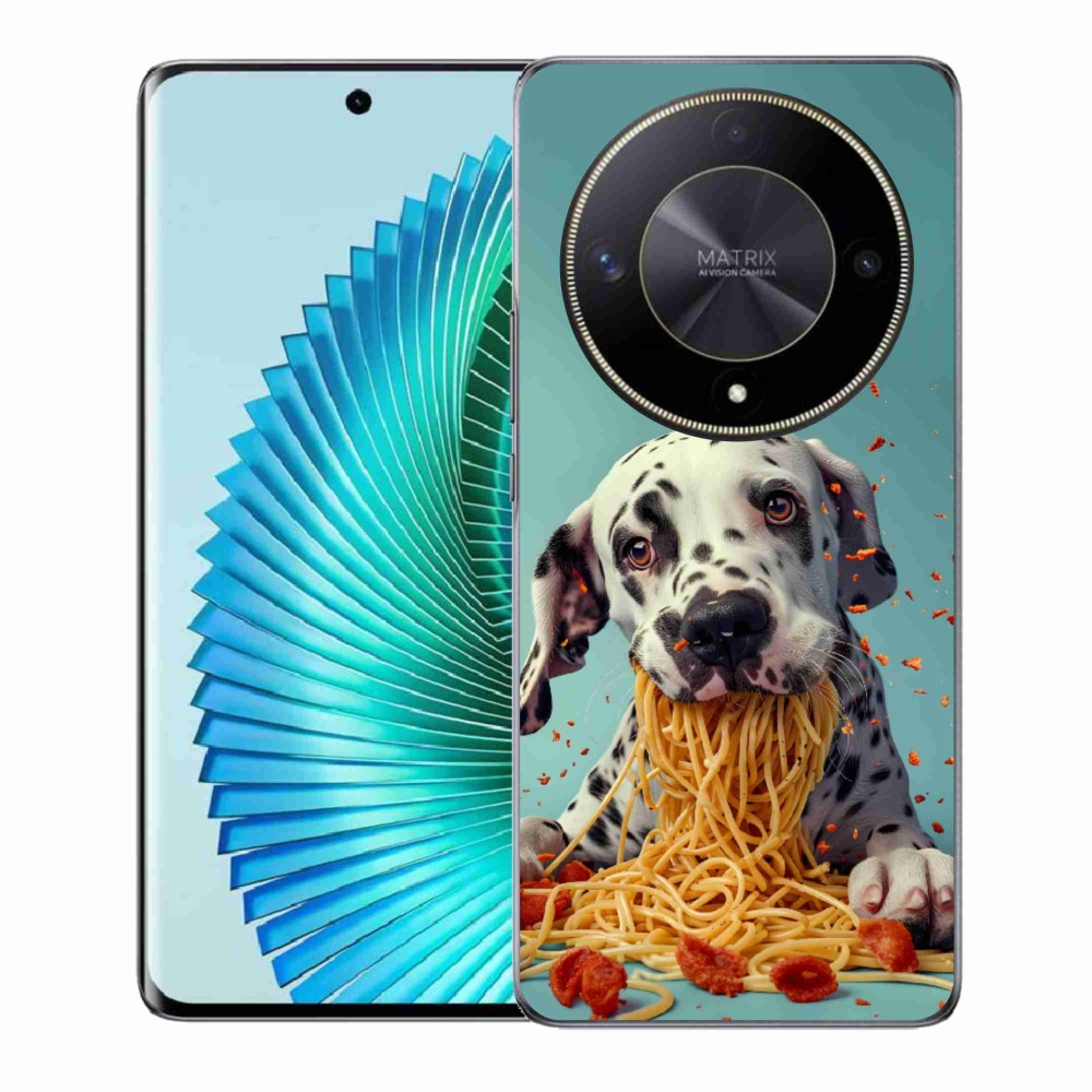 Gelový kryt mmCase na Honor Magic 6 Lite 5G - dalmatin a špagety