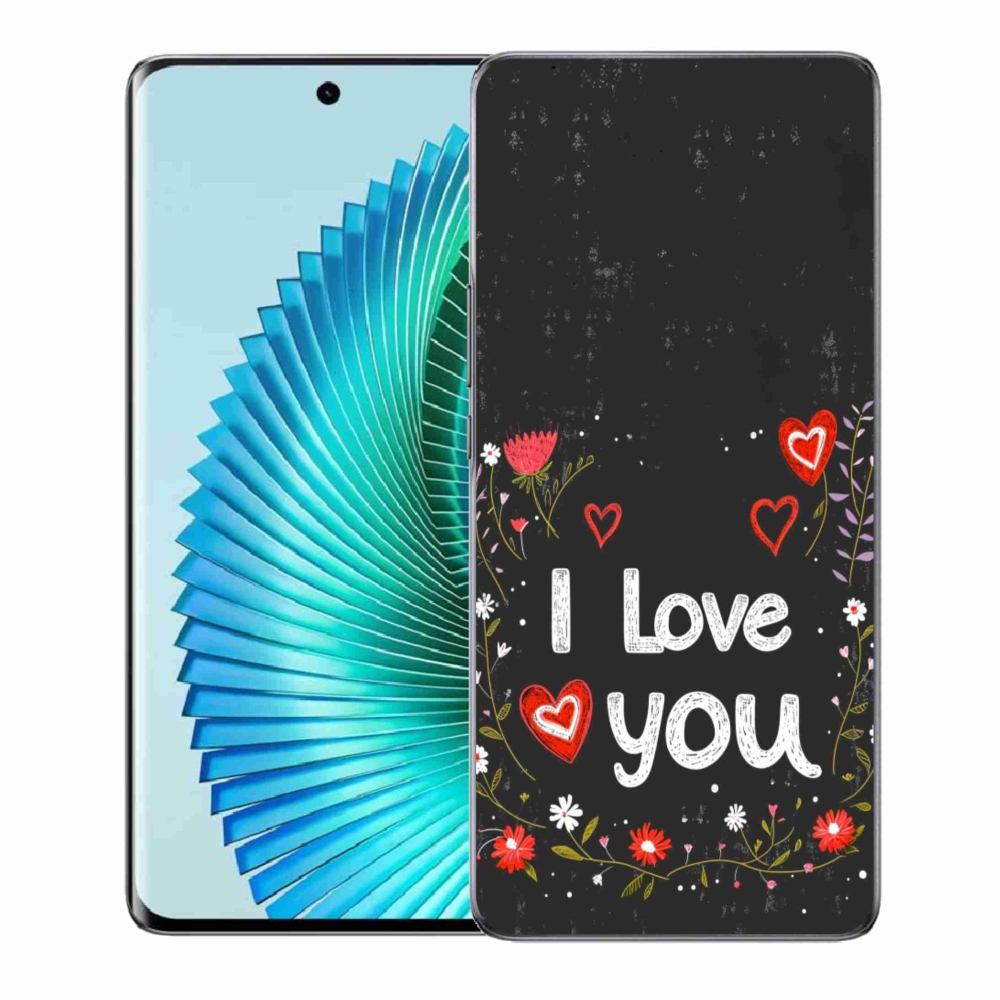 Gelový kryt mmCase na Honor Magic 6 Lite 5G - I love you černé pozadí