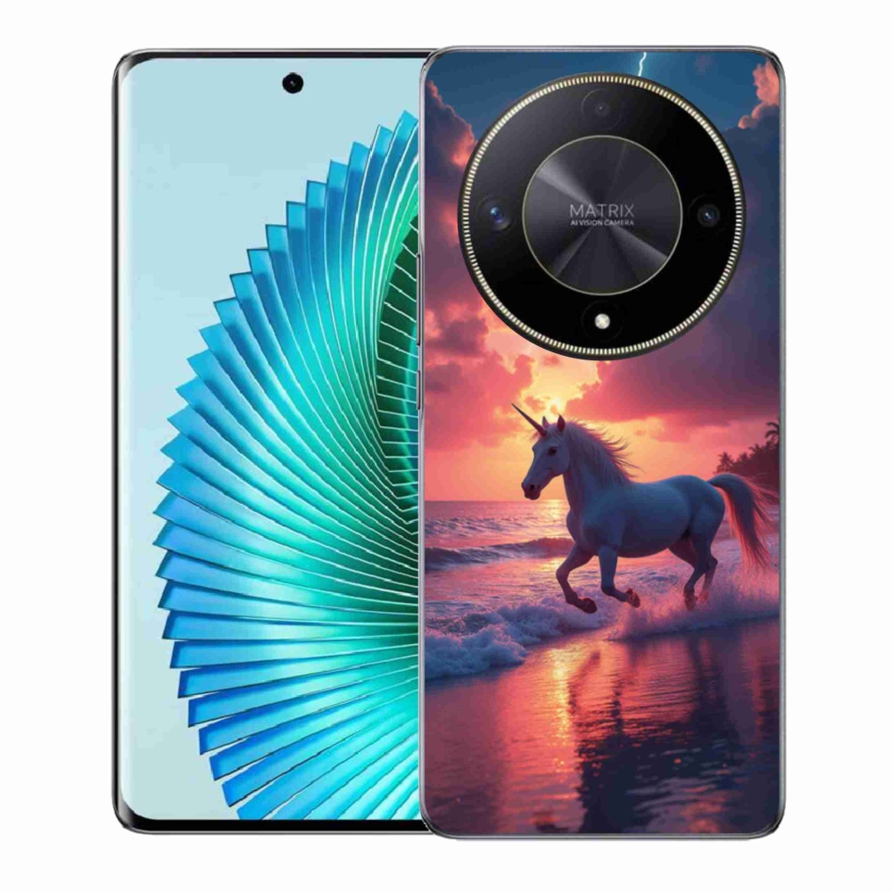 Gelový kryt mmCase na Honor Magic 6 Lite 5G - jednorožec na pláži